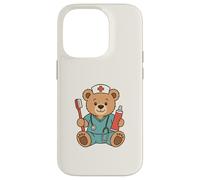 Carcasa para iPhone 14 Pro Cute Dental Nurse Teddy Bear Student Dentist Office Staff