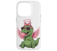 Carcasa para iPhone 14 Pro Cute Dinosaur Angel Valentine's Day Gum Love