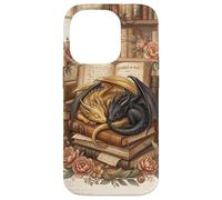 Carcasa para iPhone 14 Pro Cute Dragon Wings Book Lover Librarian Fantasy Bookish