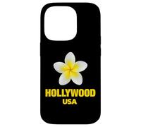 Carcasa para iPhone 14 Pro Cute Hollywood USA Tropical Yellow Frangipani Aesthetic Art