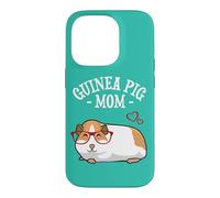 Carcasa para iPhone 14 Pro Cute Womens Girls Red Glasses Guinea Pig Mom Lover