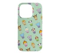 Carcasa para iPhone 14 Pro Cute Womens Kids Girls Kawaii Bubble Boba Tea Animals