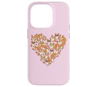 Carcasa para iPhone 14 Pro Cute Womens Love Kawaii Valentines Day Heart Corgi Dog Lover