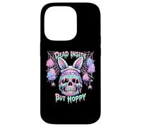 Carcasa para iPhone 14 Pro Dead Inside But Hoppy Skull Bunny Pastel Goth Easter