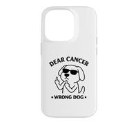 Carcasa para iPhone 14 Pro Dear Cancer Wrong Dog Funny Cancer Concientización del Cáncer Diseño de Perro