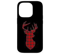 Carcasa para iPhone 14 Pro Deer Plaid Red Reindeer Buck Christmas Xmas