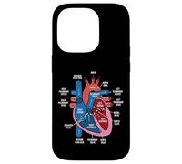 Carcasa para iPhone 14 Pro Diagrama de anatomía cardíaca Estudio de biología del Sistema Cardiovascular