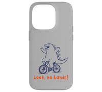Carcasa para iPhone 14 Pro Dino Riding Bike Arms out Divertido Equilibrio Ciclista