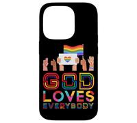 Carcasa para iPhone 14 Pro Dios ama a Todos Gay Christian Rainbow Meme