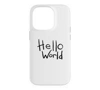 Carcasa para iPhone 14 Pro Diseño artístico con Pincel en Negrita de Hello World con el Primer código
