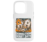 Carcasa para iPhone 14 Pro Diseño Atrevido de Demolition Derby Days en Naranja sobre un accidente de casa