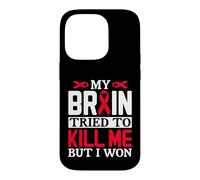 Carcasa para iPhone 14 Pro Diseño de Cinta MY Brain Tried TO Kill ME Pero I Won