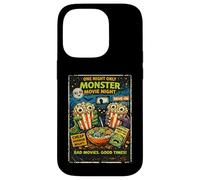 Carcasa para iPhone 14 Pro Diseño Película Horror Retro con Palomitas Monstruo Drive-In