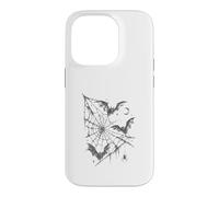 Carcasa para iPhone 14 Pro Diseño Vintage de Gothic Bats Spider Web Moon Dark Halloween