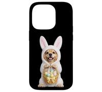 Carcasa para iPhone 14 Pro Disfraz de Perro Cocker Spaniel con Conejito de Pascua