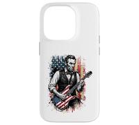 Carcasa para iPhone 14 Pro Divertida Bandera de Estados Unidos de Abraham Lincoln Guitar
