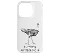 Carcasa para iPhone 14 Pro Divertido Avestruz sin Pantalones Thundergoose Nombre Animal Broma estúpida