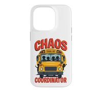 Carcasa para iPhone 14 Pro Divertido Conductor de autobús Escolar Coordinador Profesional de Caos