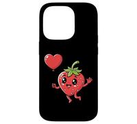 Carcasa para iPhone 14 Pro Divertido corazón de Fresa para el día de San Valentín Kawaii Fruit Lover