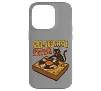 Carcasa para iPhone 14 Pro Divertido Disco de Vinilo para Tocadiscos con diseño de Gato DJ