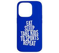 Carcasa para iPhone 14 Pro Divertido Eat Sleep Kids Sports Repeat Mom Dad Sport Fan