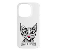 Carcasa para iPhone 14 Pro Divertido Juego de Palabras con Gatos Paws & Reflect