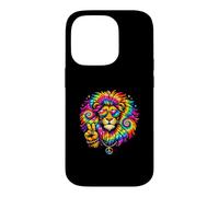 Carcasa para iPhone 14 Pro Divertido león con el símbolo de la Paz de un Animal Salvaje