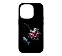 Carcasa para iPhone 14 Pro Divertido Papá Noel Pesca Navidad Amante De La PES