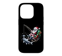 Carcasa para iPhone 14 Pro Divertido Papá Noel Pesca Navidad Amante De La PES