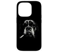 Carcasa para iPhone 14 Pro Divertido Perro Fumando Boxer Nariz Primer Plano Boceto