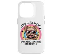 Carcasa para iPhone 14 Pro Divertido Yorkshire Terrier Tiny Boss Actitud Sarcástica Perro Mamá