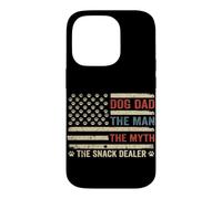 Carcasa para iPhone 14 Pro Dog Dad The Man The Myth The Snack Dealer Bandera Estadounidense