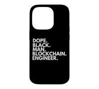 Carcasa para iPhone 14 Pro Dope Black Man Ingeniero de Blockchain Orgullo afroamericano