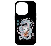 Carcasa para iPhone 14 Pro Dragón japonés Kawaii Cello Cat Music Band Orquesta Anime