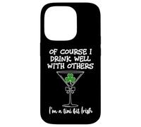 Carcasa para iPhone 14 Pro Drinks Well with Others St Patrick's Tini bit Irish Drinking