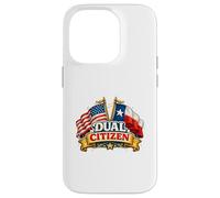 Carcasa para iPhone 14 Pro Dual Citizen Texas American Flag Patriotic Funny Pride
