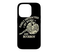 Carcasa para iPhone 14 Pro Easily Distracted by Music and Bourbon Skeleton