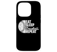 Carcasa para iPhone 14 Pro Eat Sleep Baseball Repeat Softball Catcher Batter Baseballer