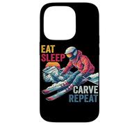 Carcasa para iPhone 14 Pro Eat Sleep Carve Repeat - Ski Driver Sunset Ski Design