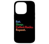 Carcasa para iPhone 14 Pro Eat Sleep Collect Rocks Repeat para coleccionistas y Amantes de Rocas