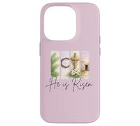 Carcasa para iPhone 14 Pro Él es Resucitado Cristiano Pascua Jesucristo Tumba Vacía Cruz