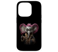 Carcasa para iPhone 14 Pro Elegante Retrato de león Moda felino Copa de Vino gráfico