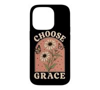 Carcasa para iPhone 14 Pro Elegir Gracia Cristiano Girasol Mariposa Fe Religi