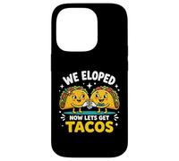 Carcasa para iPhone 14 Pro Eloped Now Let's Get Tacos Funny Foodie Wedding Eloper
