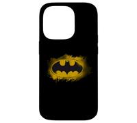 Carcasa para iPhone 14 Pro Emblema de Noche de héroe Amarillo con Logotipo de Batman