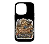 Carcasa para iPhone 14 Pro Erizo Costura Aguja Hilo Manualidad Humor