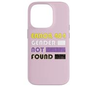 Carcasa para iPhone 14 Pro Error 404 Gender Not Found para el Orgullo LGBTQ no Binario