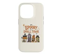 Carcasa para iPhone 14 Pro Espeluznante en una pequeña Ciudad Halloween Fantasmas Casas embrujadas