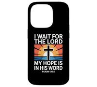 Carcasa para iPhone 14 Pro Espero al Señor Salmo 130:5 Escritura Fe