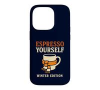 Carcasa para iPhone 14 Pro Espresso Yourself Winter Edition Divertido Juego de Palabras para Amantes del café